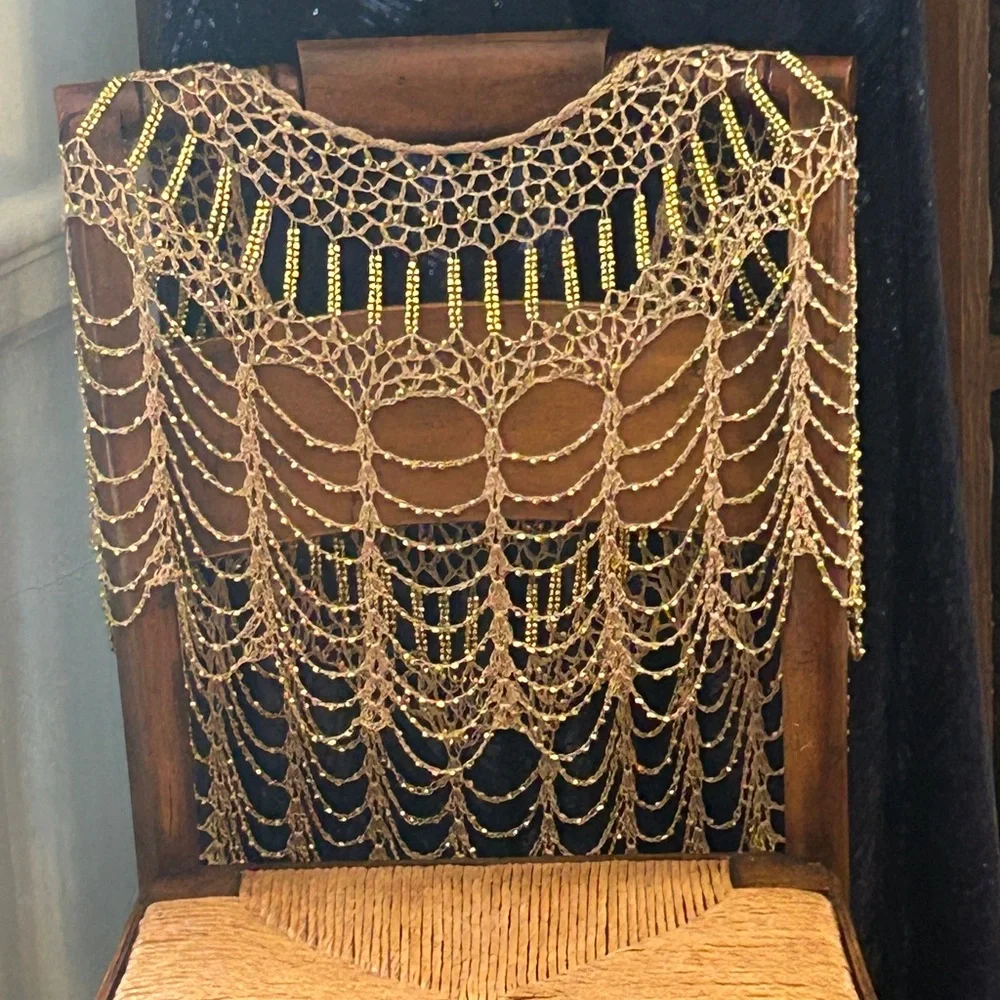 Gold Beaded Chair Bolero Happy Mistake